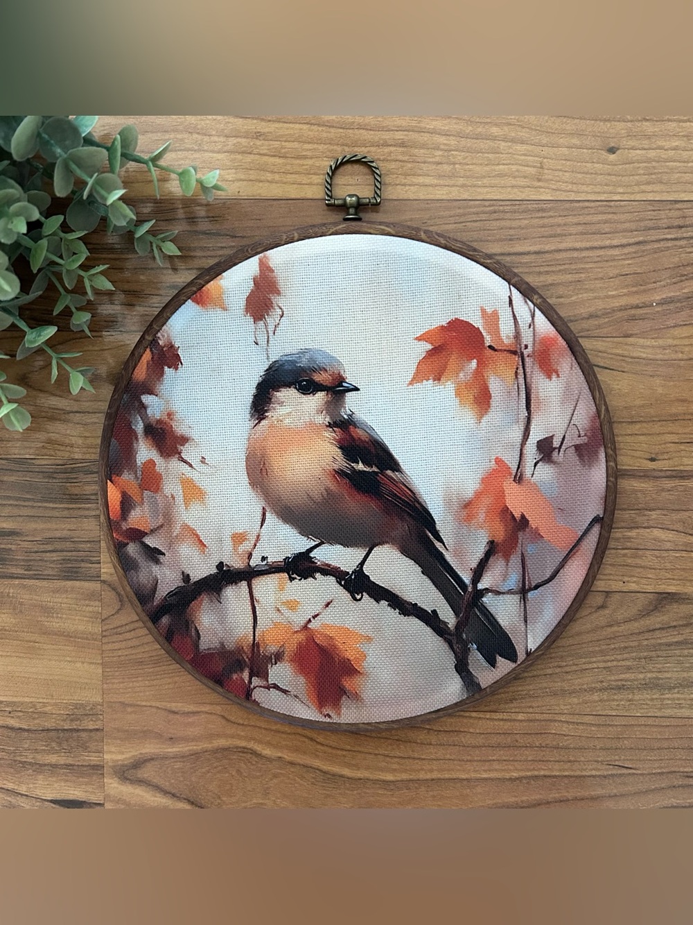 Rustic Fall Bird Wall Art (10”)